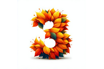 autumn leaves in number two shape