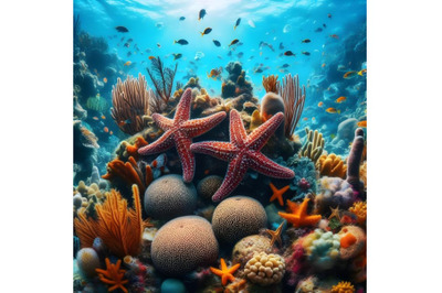 Starfishes underwater