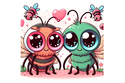 Cute big eye insects