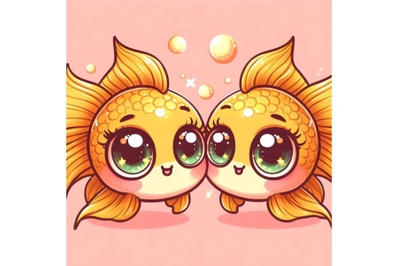 Cute golden fish