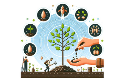 Infographic of planting tree