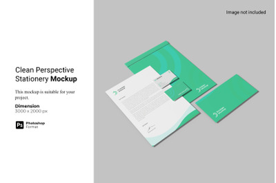 Clean Perspective Stationery Mockup