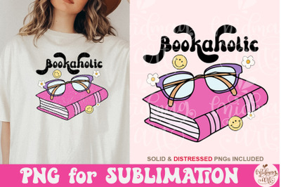 Bookaholic Png Digital Download Art Sublimation File, Flowers Books
