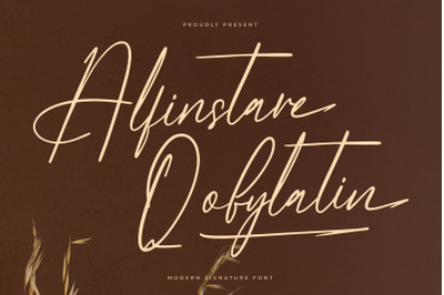 Alfinstare Qobylatin - Modern Signature Font