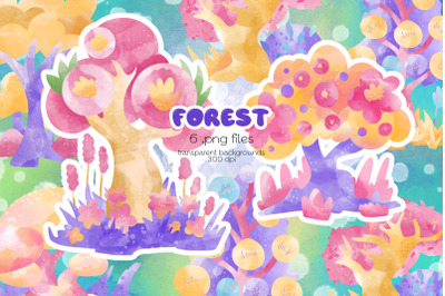 Fantasy Forest Clipart - PNG Files