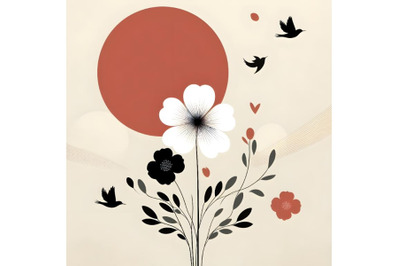 spring flower and birds