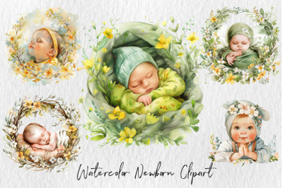 Watercolor Spring Newborn