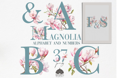 Spring Magnolia Alphabet and Numbers