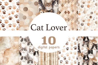 Cat Lover Digital Paper | Pet Pattern