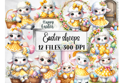 Easter clipart, Easter sheep clipart