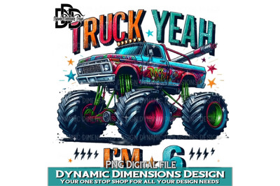 Monster Truck PNG, Monster truck birthday, six, 6, sisth, six year old