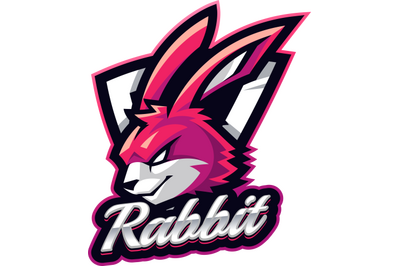 Rabbit head esport mascot logo design
