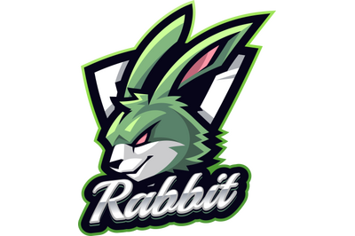 Rabbit head esport mascot logo design