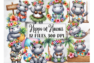 Hippo clipart, Hawaii clipart