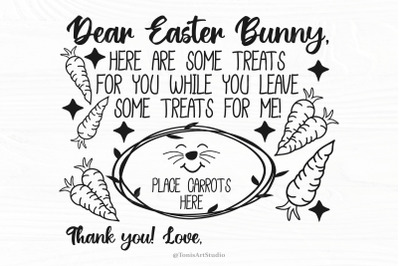 Easter bunny tray SVG | easter cookie tray Svg | dear easter bunny
