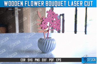 Wooden Bouquet Design | Flower Bouquet Laser Cut Design | Mothers Day