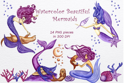 Mermaid clip art&2C; mermaid PNG&2C; ocean clipart&2C; mermaid