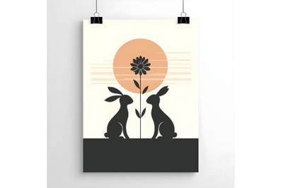 Minimalist couple bunny