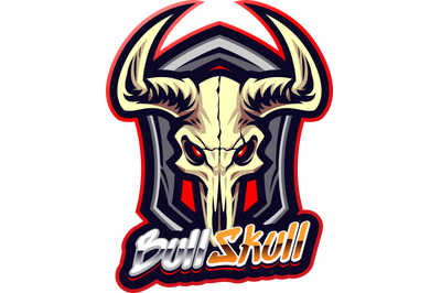 Bull skull esport mascot logo design