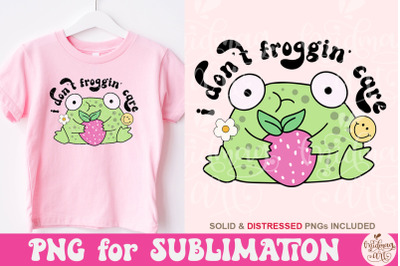 I don&#039;t froggin care png, Cute Trendy Frog PNG Design