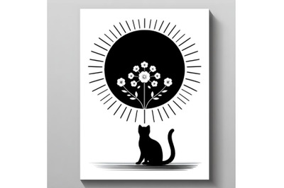 Minimalist black cat