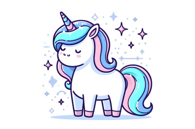 Simple cute magic unicorn