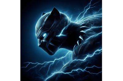 Black panther with lightning effect