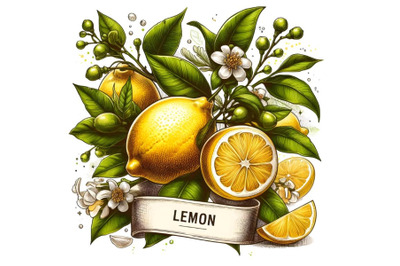 Fresh citrus fruit lemon