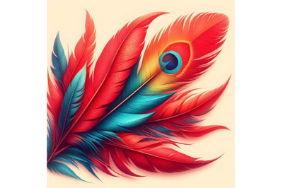 Red parrot feather