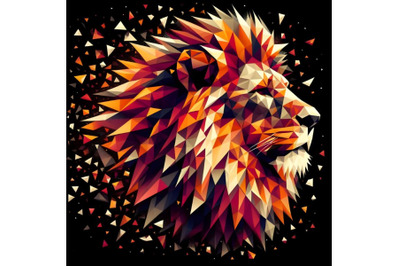 Lion geometric pattern