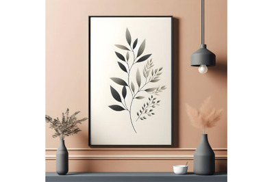 Trendy minimalist botanical poster