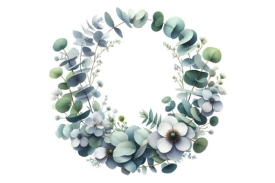 Watercolor vector round wreath