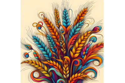 Wheat - floral illustration