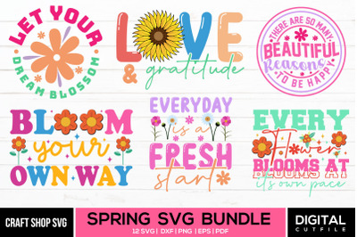 Spring SVG Bundle, Spring Quotes SVG Cut Files