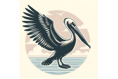 Pelican silhouette vector