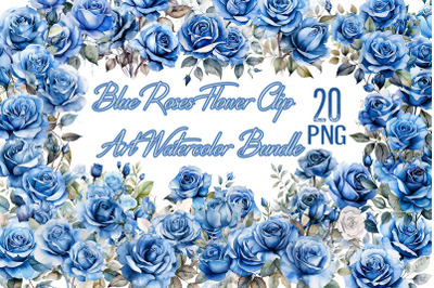 Blue Roses Flower Clip Art Watercolour
