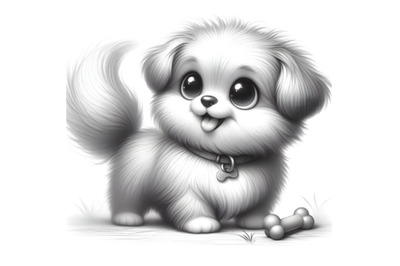 Cute cartoon dog drawing