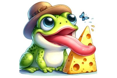 Funny cartoon frog