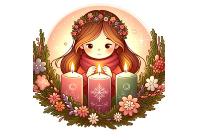 girl with candle for advent wreath