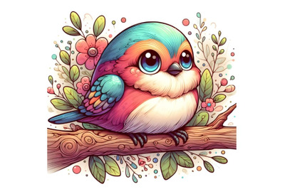 Cute bird cartoon drawing