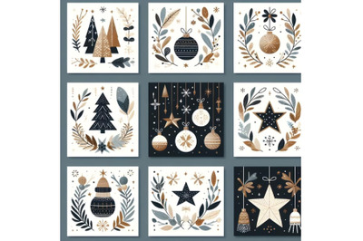 Set of Christmas decorative composition