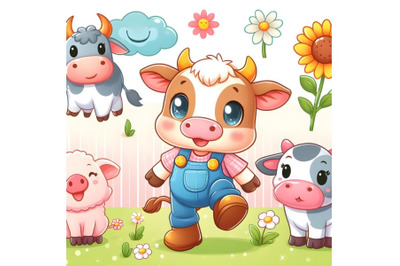 Cute Cartoon Farm Animal