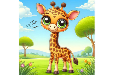 Cute cartoon giraffe