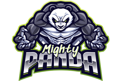 Mighty panda esport mascot logo design