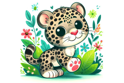 Cartoon leopard walking