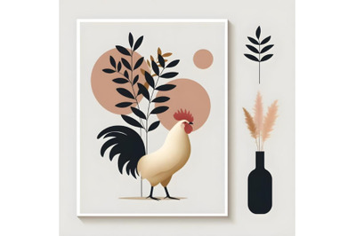 botanical poster with chicken