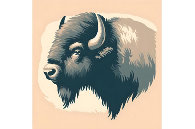 American bison vector silhouette