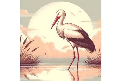 a standing stork