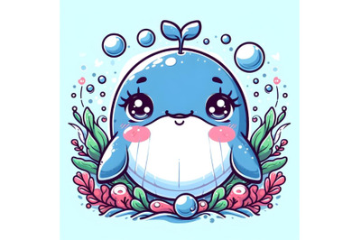 cute cartoon whale