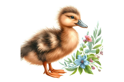 Watercolor single duck